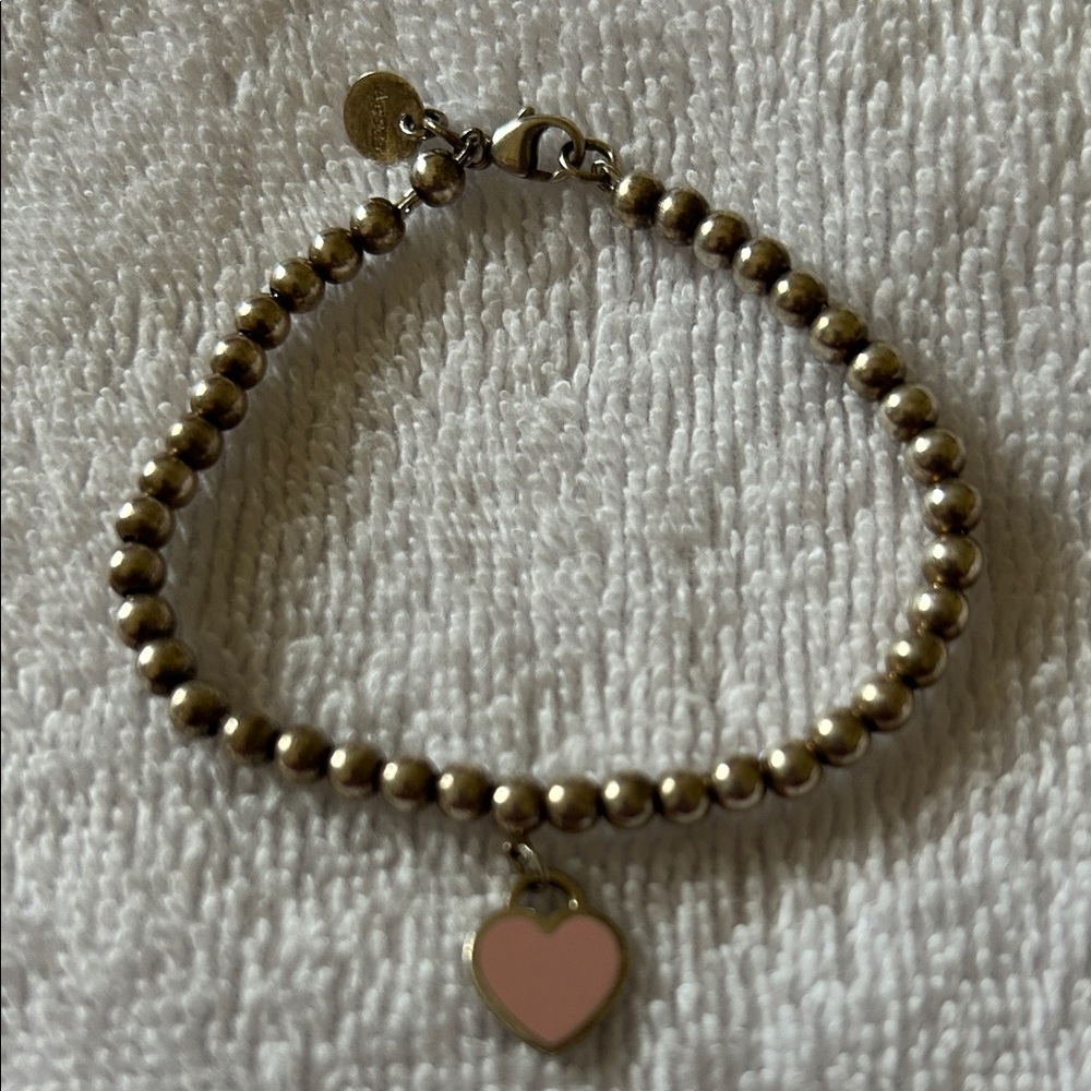 Tiffany & Co. sterling silver Bracelet with Pink Heart Charm